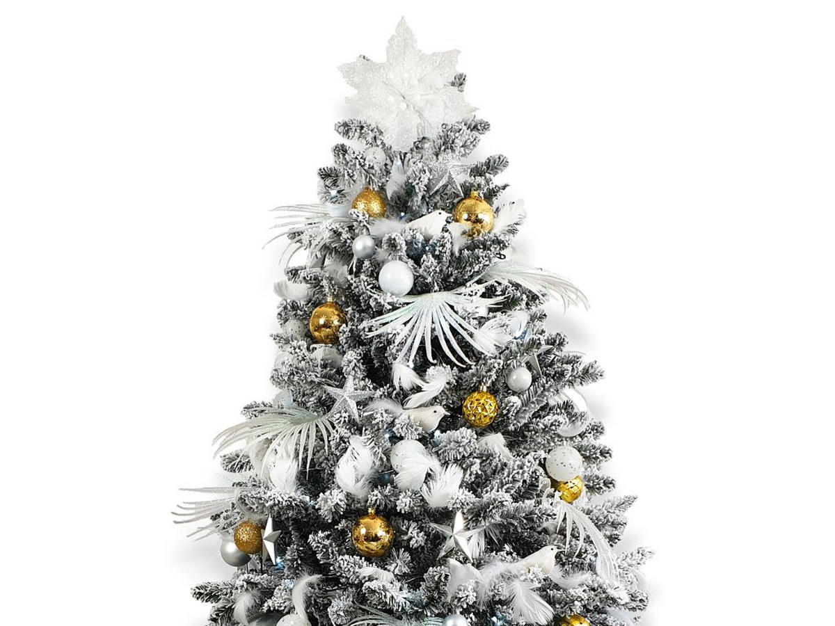 WEIHNACHTSBAUMSCHMUCK-SET POLAR GOLD II, 133-teilig, für Weihnachtsbäume 120–210 cm, inkl. Aufbewahrungsbox - Silberfarben/Goldfarben, Glas/Kunststoff (55/50/75cm) - LAALU