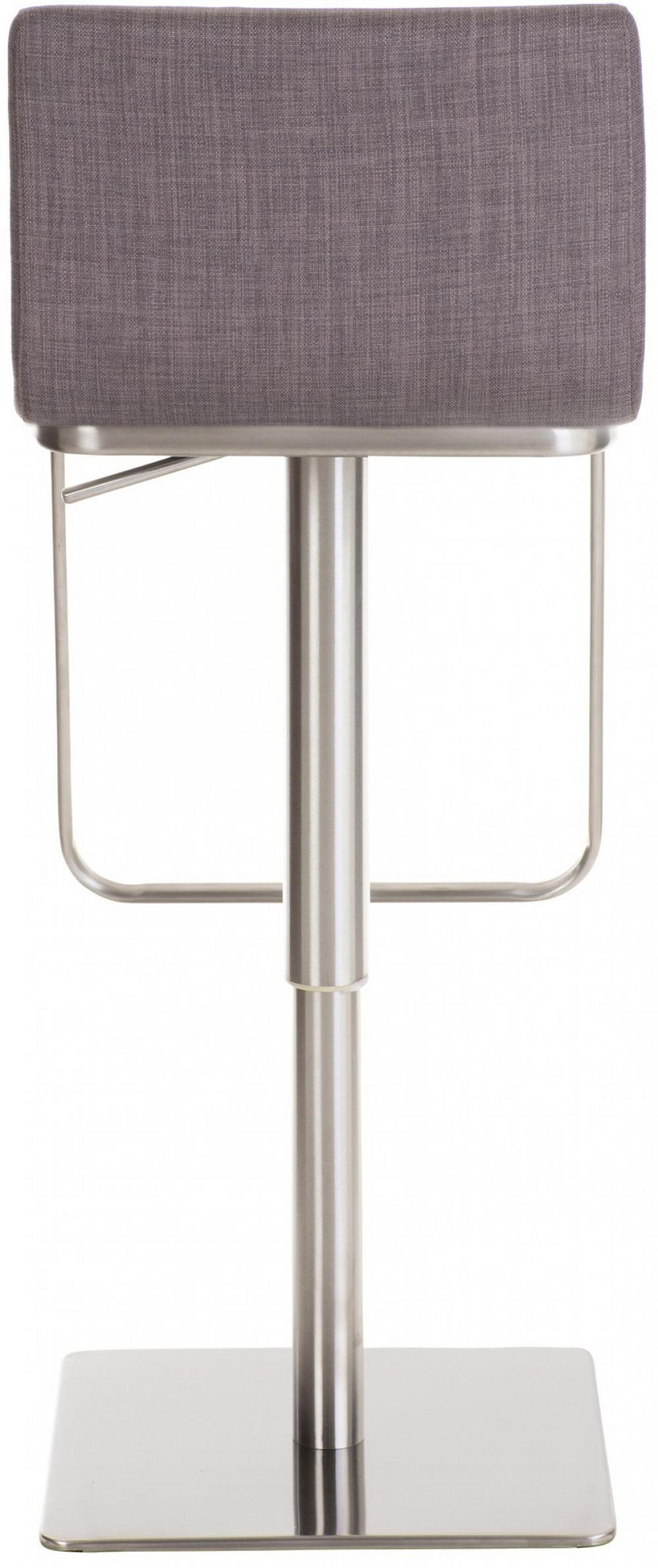 BARHOCKER Stoff grau - Edelstahlfarben/Grau, Textil/Metall (41/80/46cm) - CLP