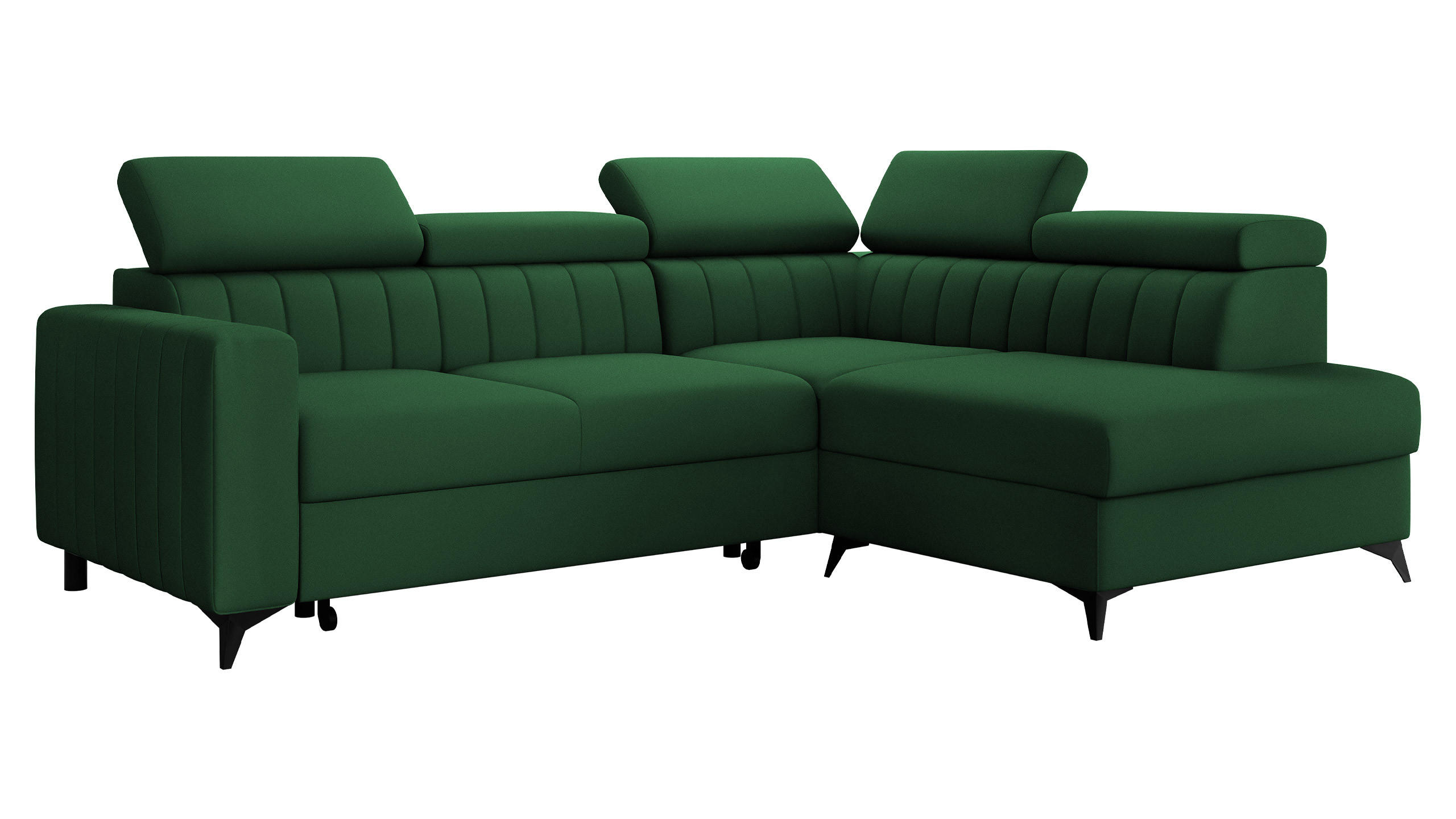 COLTAR Milano 2RRLXP, Dreapta 2R+R+LXP - verde, material textil/lemn (195/249cm) - MIRJAN24