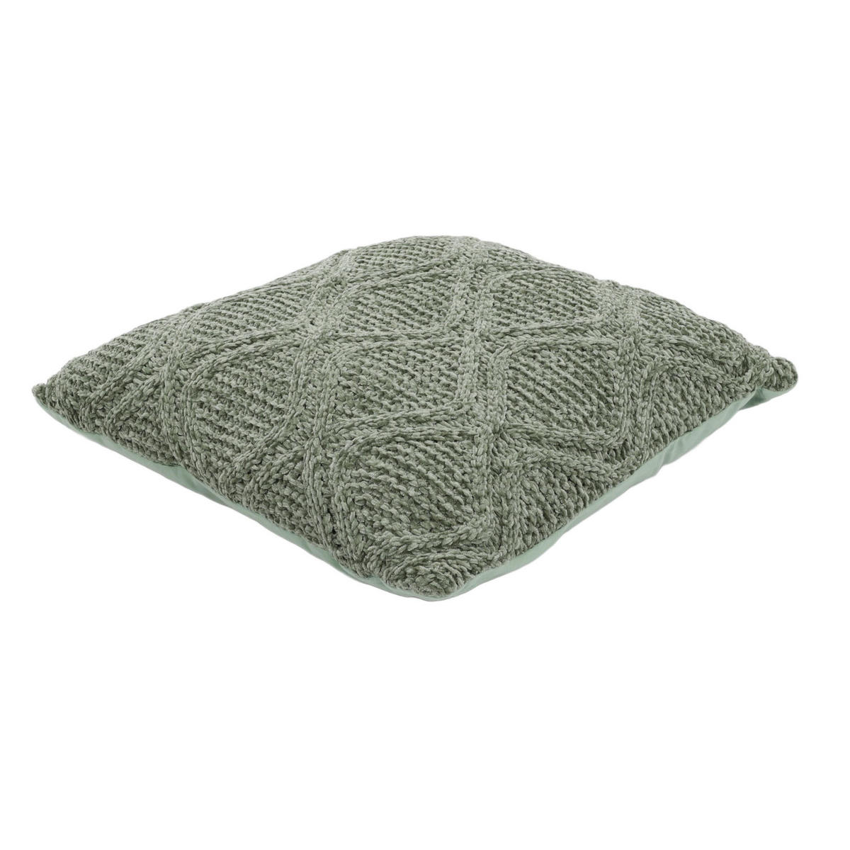 KISSEN gestrickt Chenille 45/45/12 cm - Grau, Textil (45/45cm) - Home Styling Collection