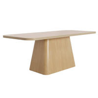 ESSTISCH, helles Holzeffekt - Beige, Holz (90/180/75cm) - Oviala