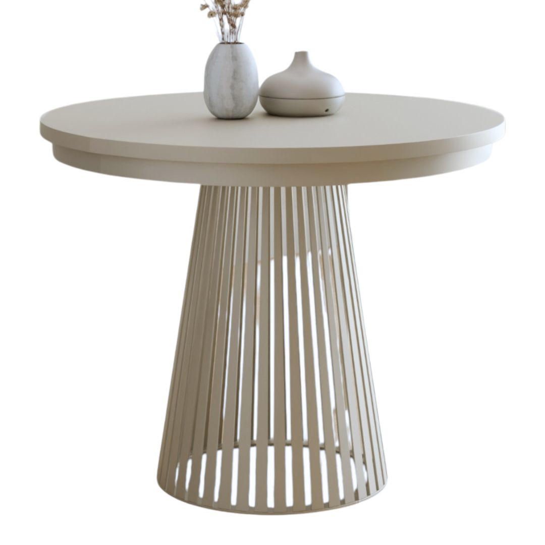 ESSTISCH rund mit lamellen DAST Kaschmir - Kaschmir, Holzwerkstoff (100/100/77cm) - Compleo24