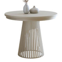 ESSTISCH rund mit lamellen DAST Kaschmir - Kaschmir, Holzwerkstoff (100/100/77cm) - Compleo24