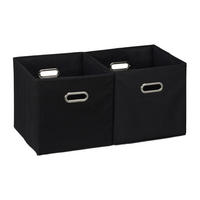 2XAUFBEWAHRUNGSBOX - Schwarz, Wellpappe/Textil (33/32/33cm) - Relaxdays