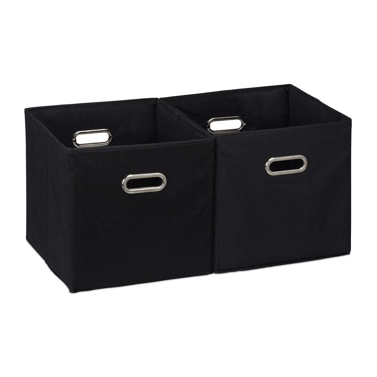 2XAUFBEWAHRUNGSBOX - Schwarz, Wellpappe/Textil (33/32/33cm) - Relaxdays