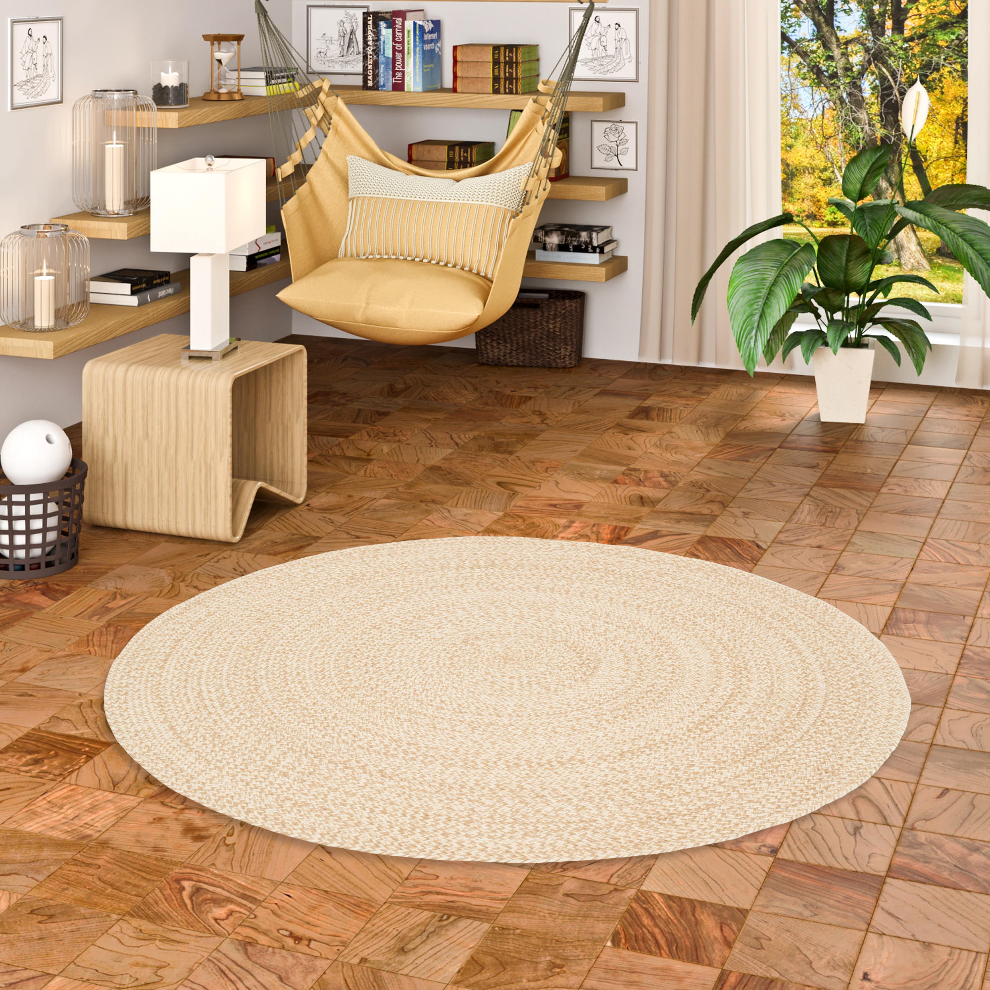 NATURFASER TEPPICH HANDGEFERTIGT JUTE KAYA RUND - Beige, Textil (150/150cm) - Pergamon