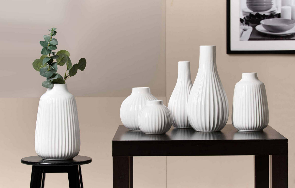 VASE Sanremo weiß 15 cm - Weiß, Keramik (15cm) - Ritzenhoff Breker