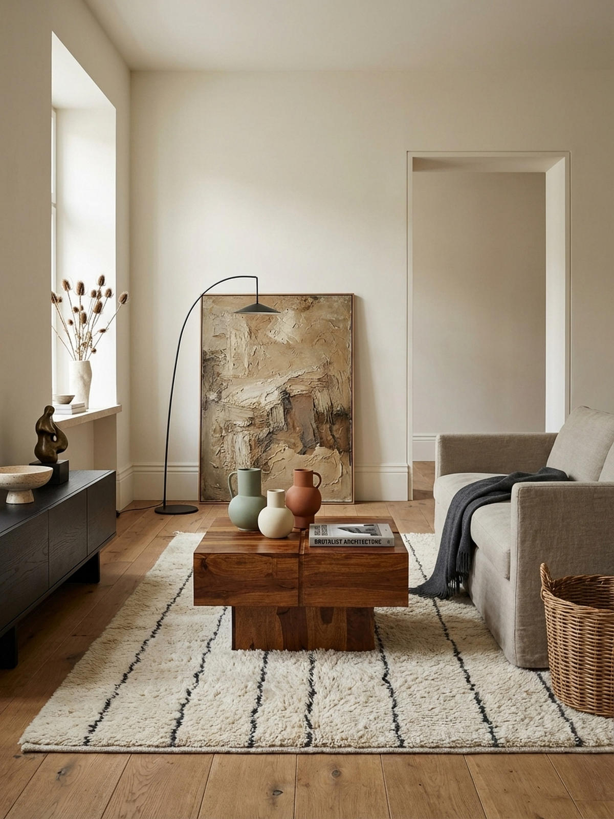 COUCHTISCH Quadrat in Sheesham Massivholz, Modernes Rillenmuster, Maße 57,5x57,5x30 cm - Braun, Holz (58/58/30cm) - KADIMA DESIGN