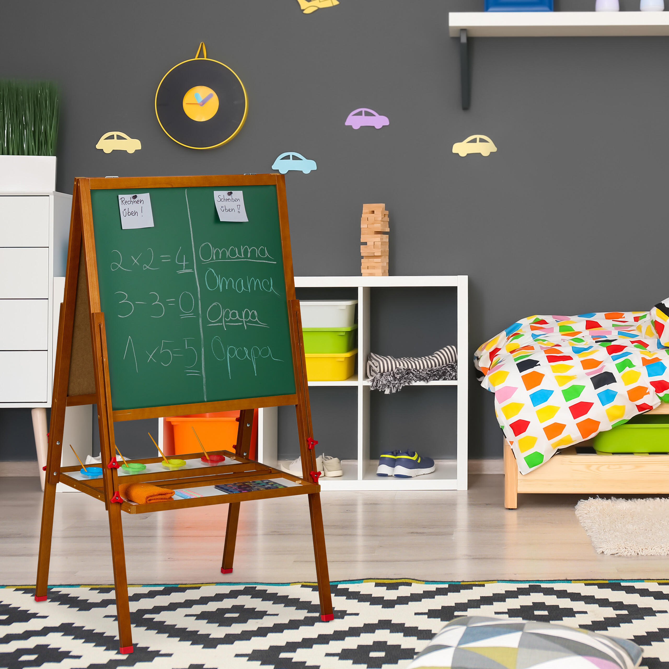 KINDERSTANDTAFEL - Multicolor, Holz/Holzwerkstoff (65/160/69cm) - Relaxdays