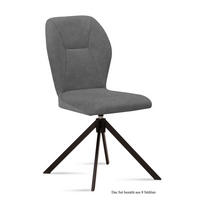 ESSZIMMERSTUHL drehbar (8er-Set) Denyse 51x92x60 Schwarz/Grau - Schwarz/Grau, Kunststoff (60/92/51cm) - 58aufmkessel