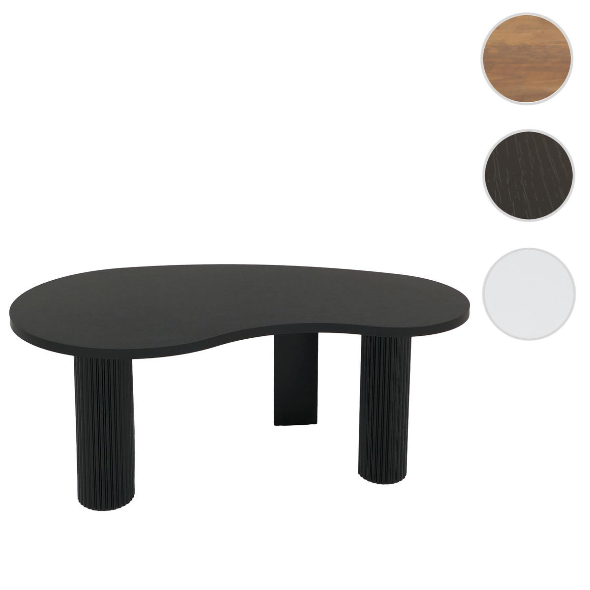 COUCHTISCH organisch Schwarz - Schwarz, Holz (60/110/45cm) - MCW