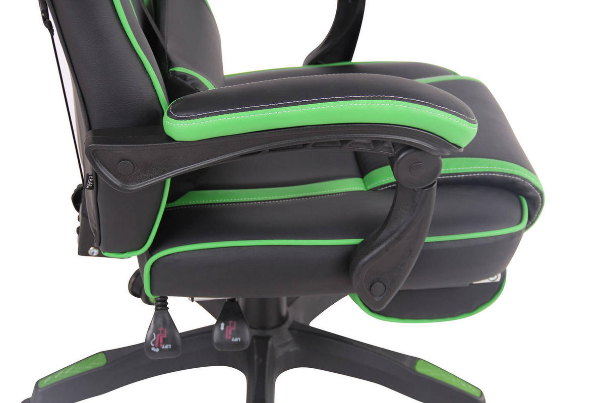 BÜROSTUHL Hero, Kunstleder Schwarz/Grün - Grün, Kunststoff/Textil (68/124/61cm) - TPFLiving