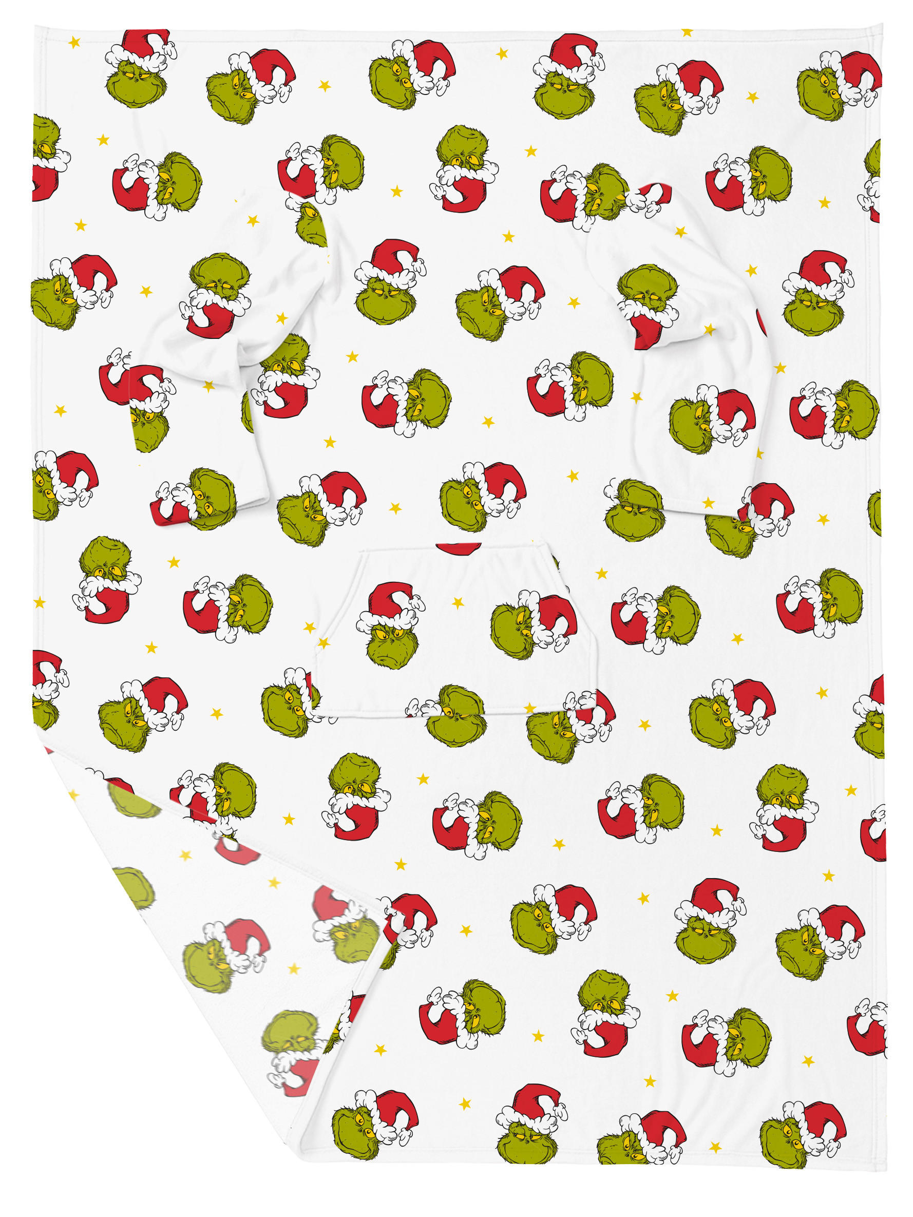 KUSCHELDECKE The Grinch TV Decke mit Ärmeln und Taschen Weiß 130 x 170 cm - Weiß, Textil (130/170cm) - United Labels