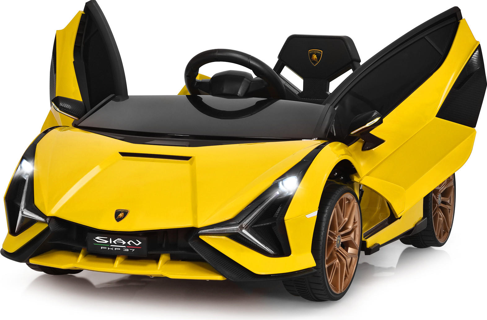 DETSKÉ auto Lamborghini 12 V, žlté - žltá, plast (64/41/108cm) - COSTWAY