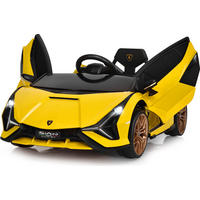 DETSKÉ auto Lamborghini 12 V, žlté - žltá, plast (64/41/108cm) - COSTWAY