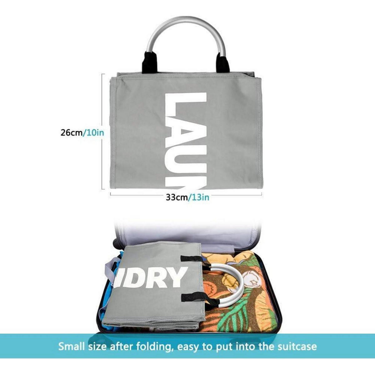 WÄSCHEKORB faltbar 33x23x53 cm Grau - Grau, Textil (23/53/32cm)
