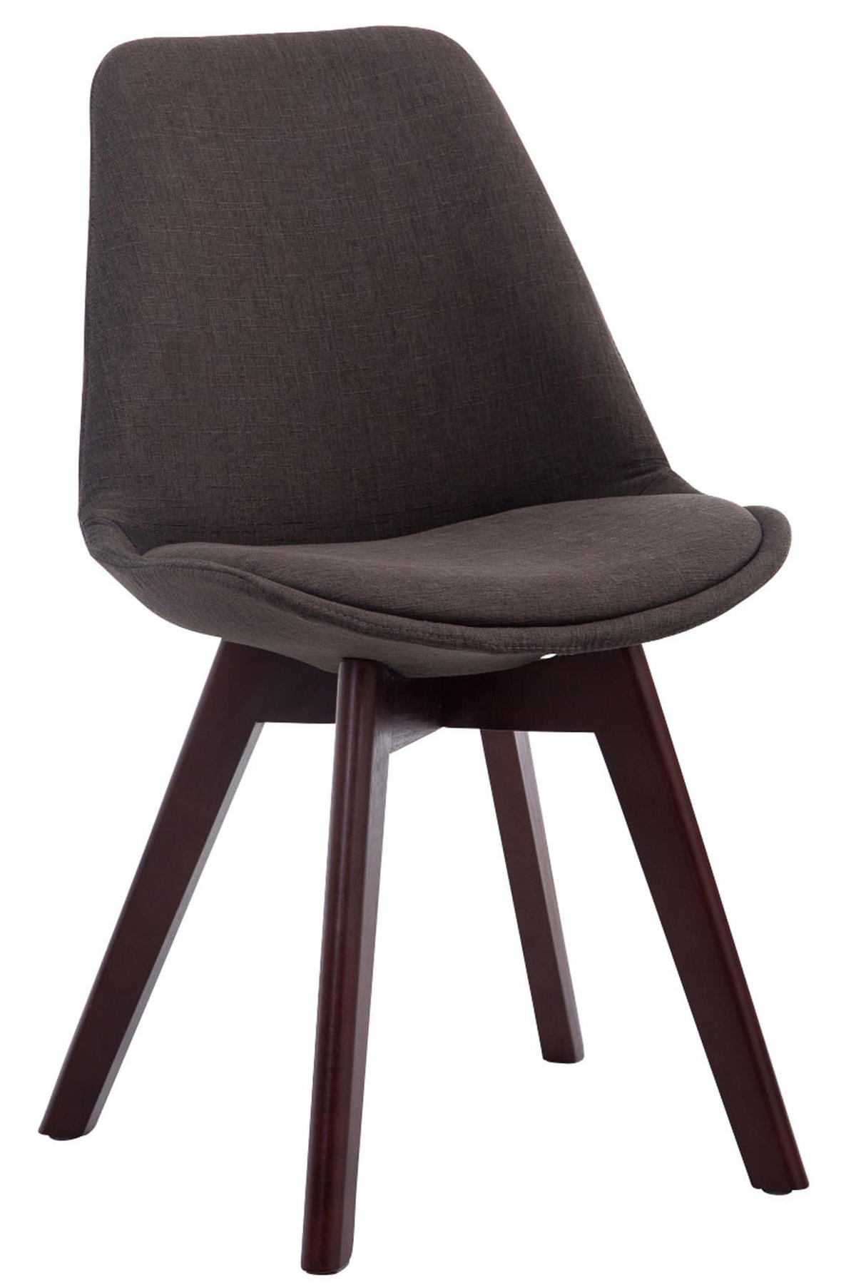 STUHL 4er Set Stoff dunkelgrau - Dunkelgrau/Walnussfarben, Holz/Textil (48/84/55cm) - CLP