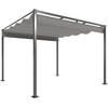 PERGOLA mit einziehbarem Dach Grau 298/297/221 cm - Grau, Metall (297/221/298cm) - Outsunny