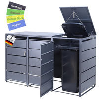 MÜLLTONNENBOX 3er - Anthrazit, Metall (196/116/80cm)