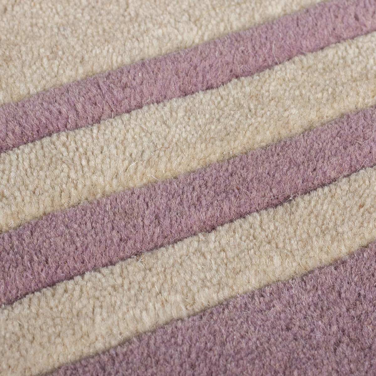 WOLLTEPPICH Grafisches Muster, Rahmen, Wohnzimmer schmutzabweisend Lila-Beige Rechteckig 120x170 - Lila, Textil (120/170cm) - KADIMA DESIGN