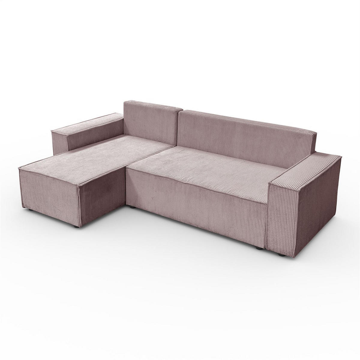 GEPOLSTERTES Ecksofa CARLOS L, Poso 27 - Rosa, Textil (247/143cm) - Lookway