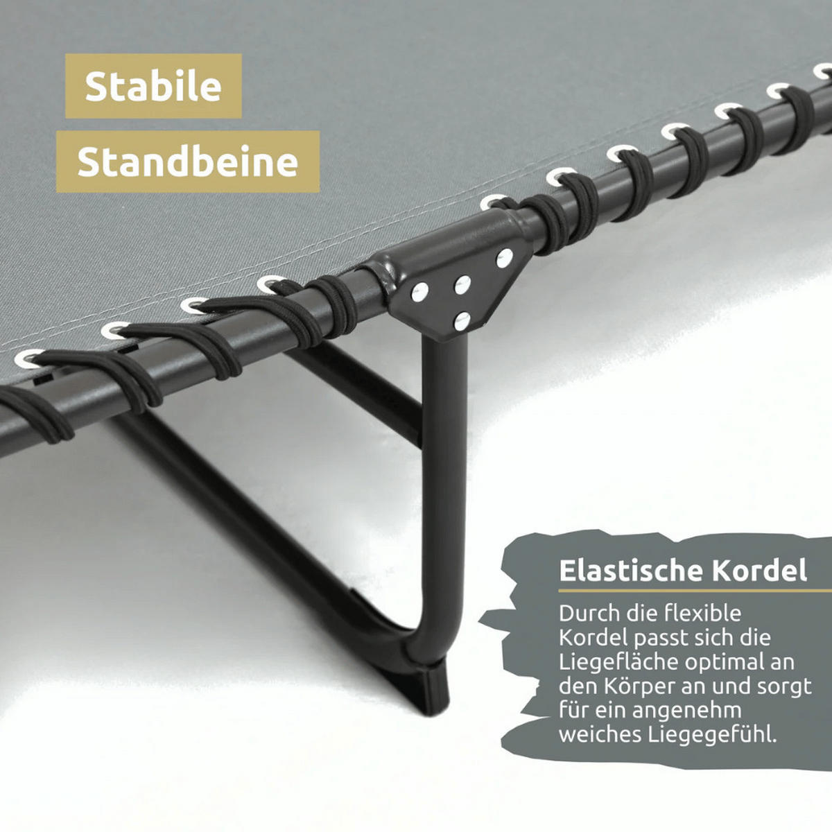 SONNENLIEGE klappbar wetterfest LUNA Mit Kopfkissen Anthrazit - Anthrazit, Metall (69/30/190cm) - DELUKE