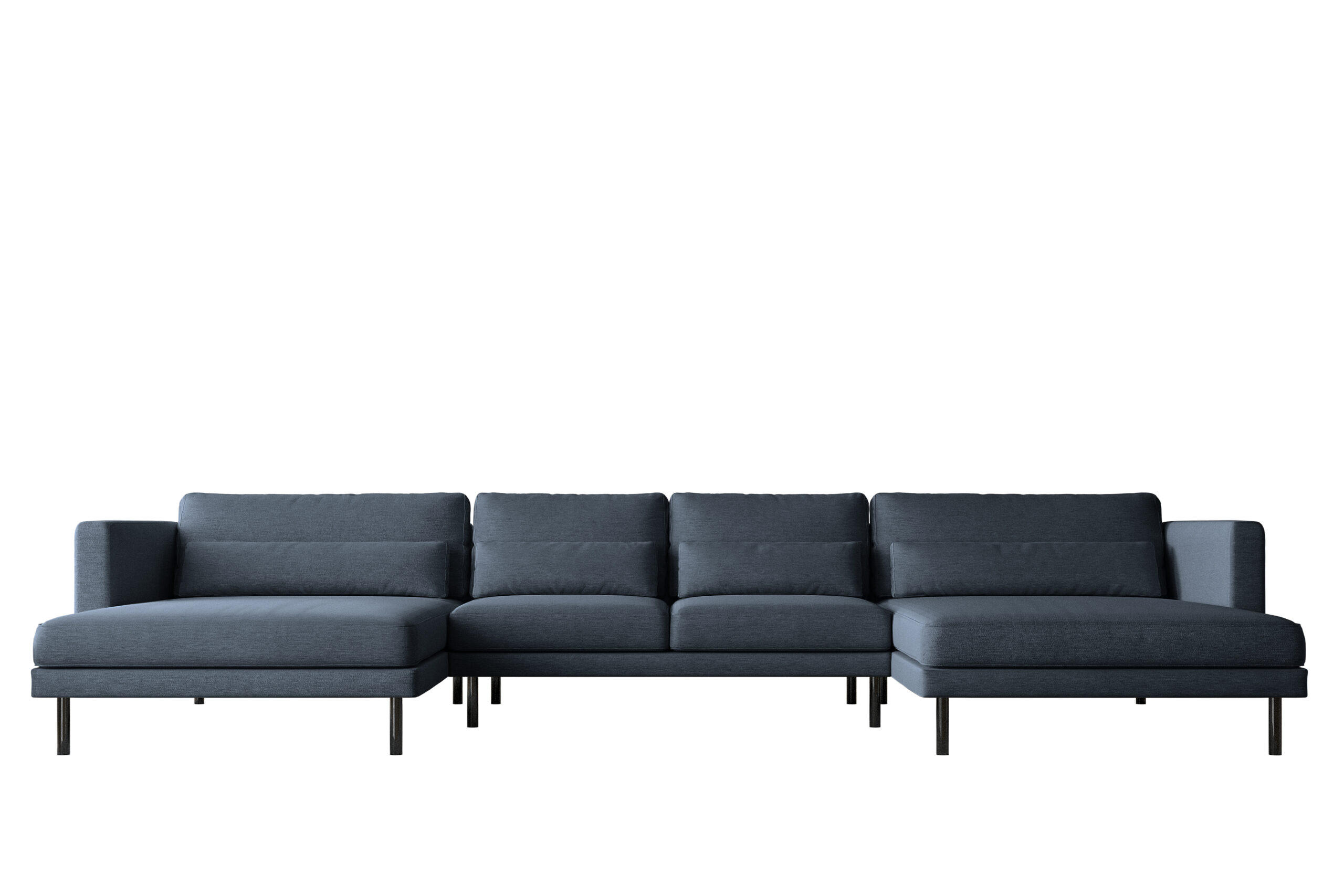 ECKSOFA DANI In U-Form Stilvolles Stoff Verita Marineblau - Dunkelblau, Holz/Textil (174/391cm) - Kaiser Möbel