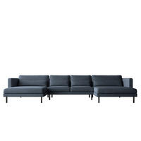 ECKSOFA DANI In U-Form Stilvolles Stoff Verita Marineblau - Dunkelblau, Holz/Textil (174/391cm) - Kaiser Möbel