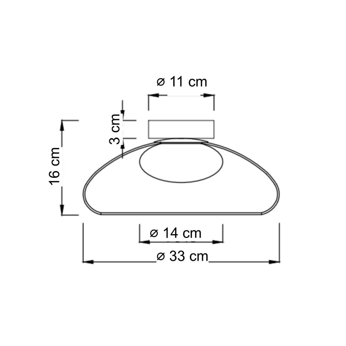 DECKENLEUCHTE Théoria, Rauchgrau und Weiß, 16cm - Grau, Glas (16/33/33cm) - KOSILUM
