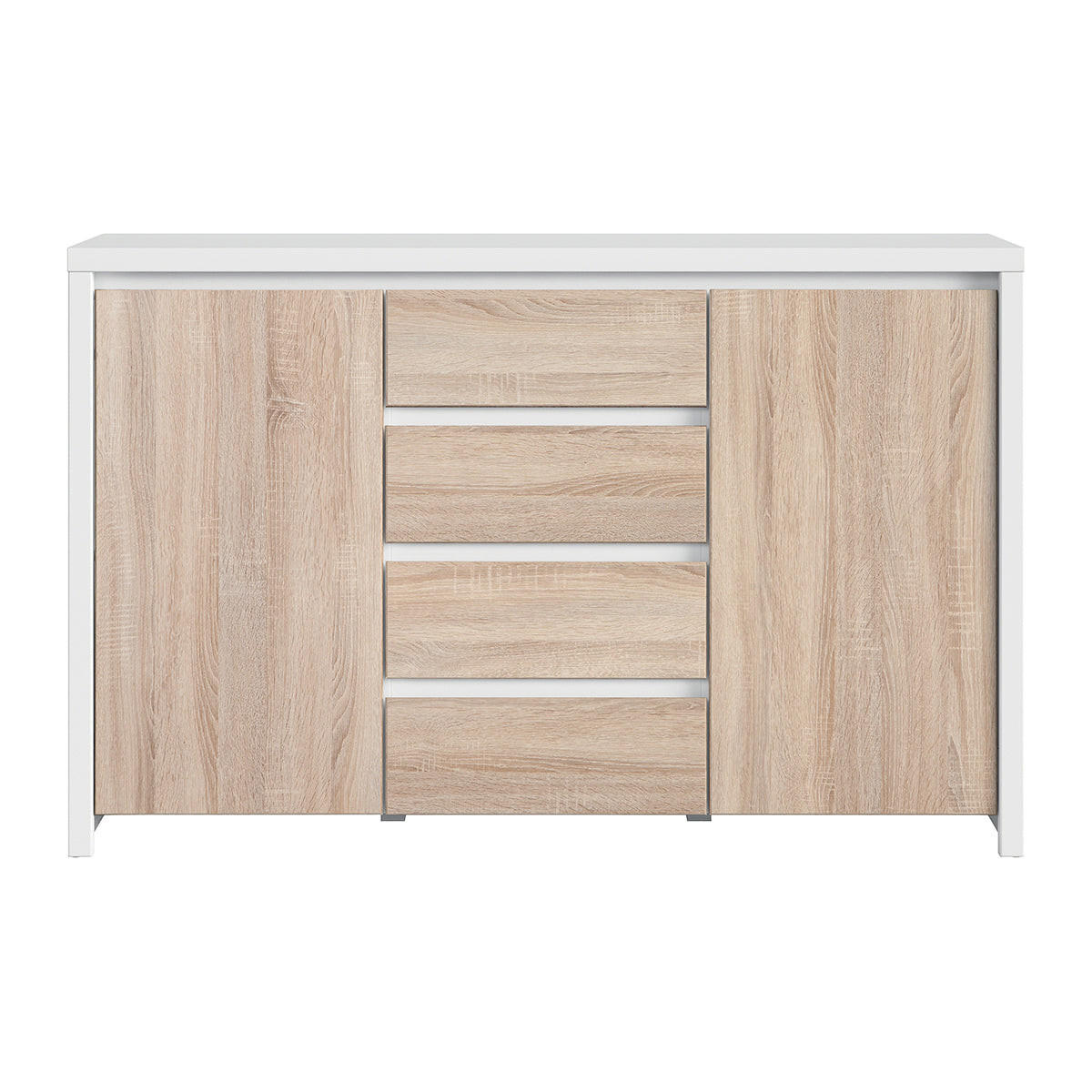 KOMODA Soren Drevo a biela farba - biela, kompozitné drevo (143.5/92/40.5cm) - Petits-meubles