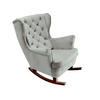 SCHAUKELSESSEL mit gepolstertem Sitz und Armlehnen, 102x81x95 cm, Asche_29855 - Hellgrau/Braun, Holz/Textil (81/102/95cm) - DomoHome