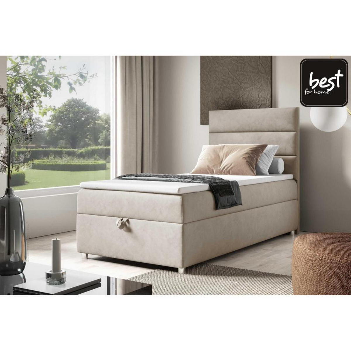 BOXBETT mit Bettkasten Trinity K-4 SINGLE Bonellfederkern - Graphitfarben, Holz/Holzwerkstoff (70/200cm) - Best For Home