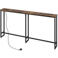 KONSOLENTISCH 160/20/80 cm braun aus Holz mit integrierter Ladestation - Braun, Holz (160/20/80cm) - OKWISH