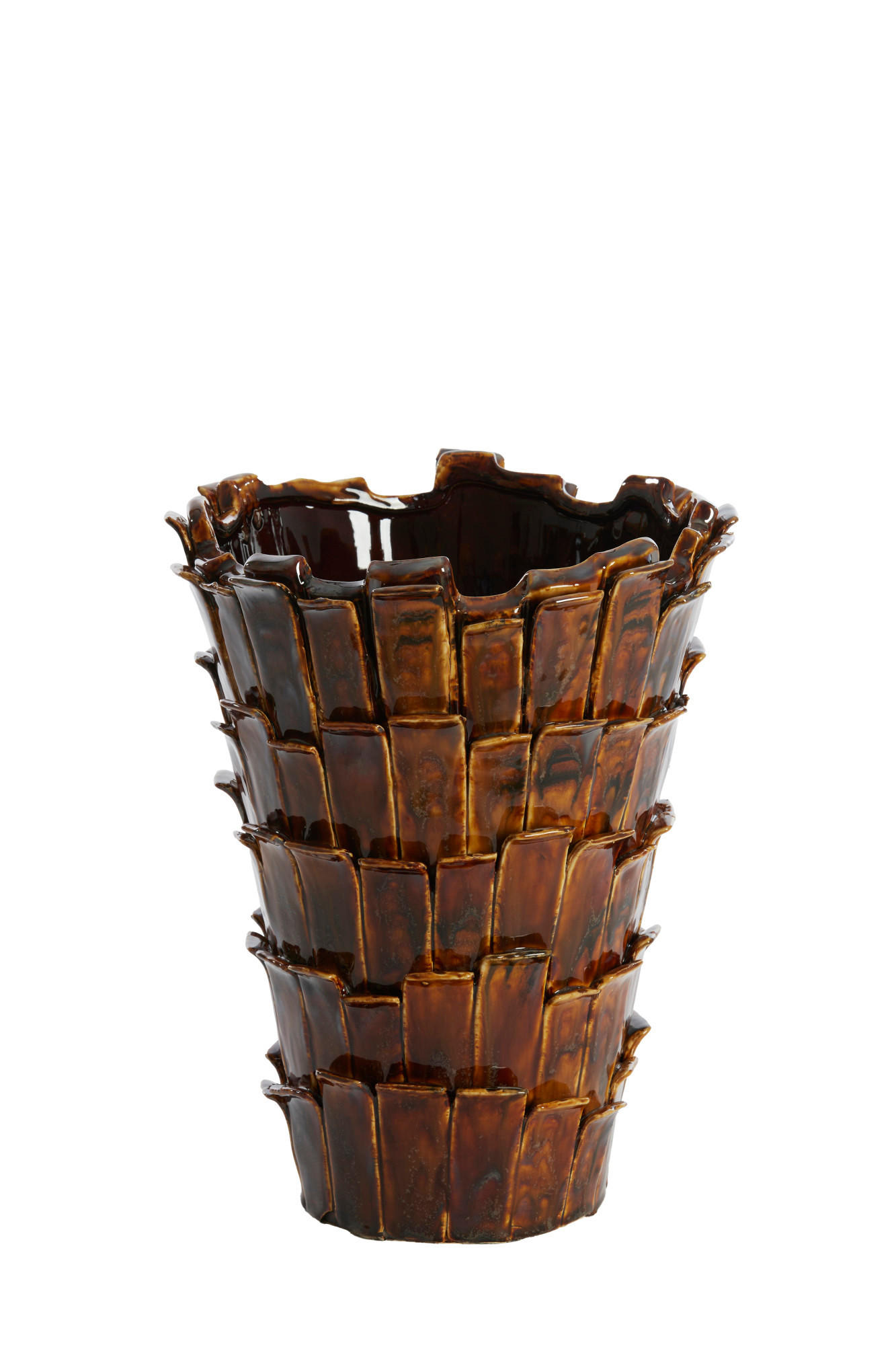 VASE Banya Braun Ø27,5/34 cm - Braun, Keramik (34cm) - Light & Living