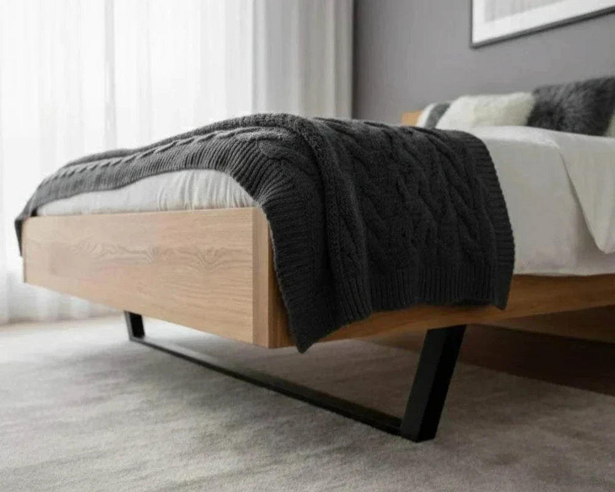 MASSIVHOLZBETT Wildeiche PANORAMA / 160 x 200 cm / Wildeiche bianco - Weiß, Holz (160/200cm) - BED BOX