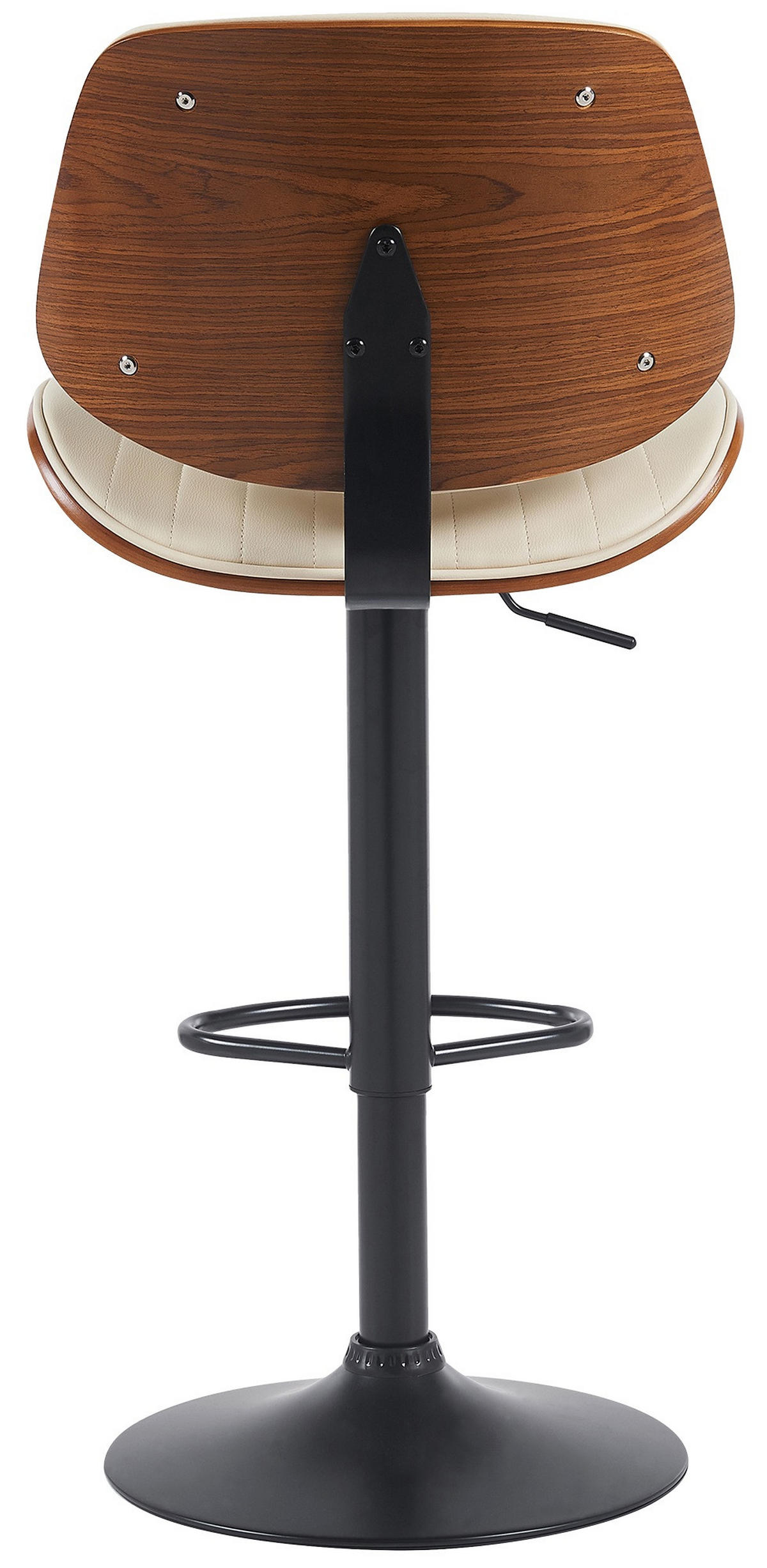 BARHOCKER Losan Kunstleder Walnuss/creme Beige Dunkelbraun Schwarz - Beige, Leder/Metall (50/94/50cm) - DELUKE