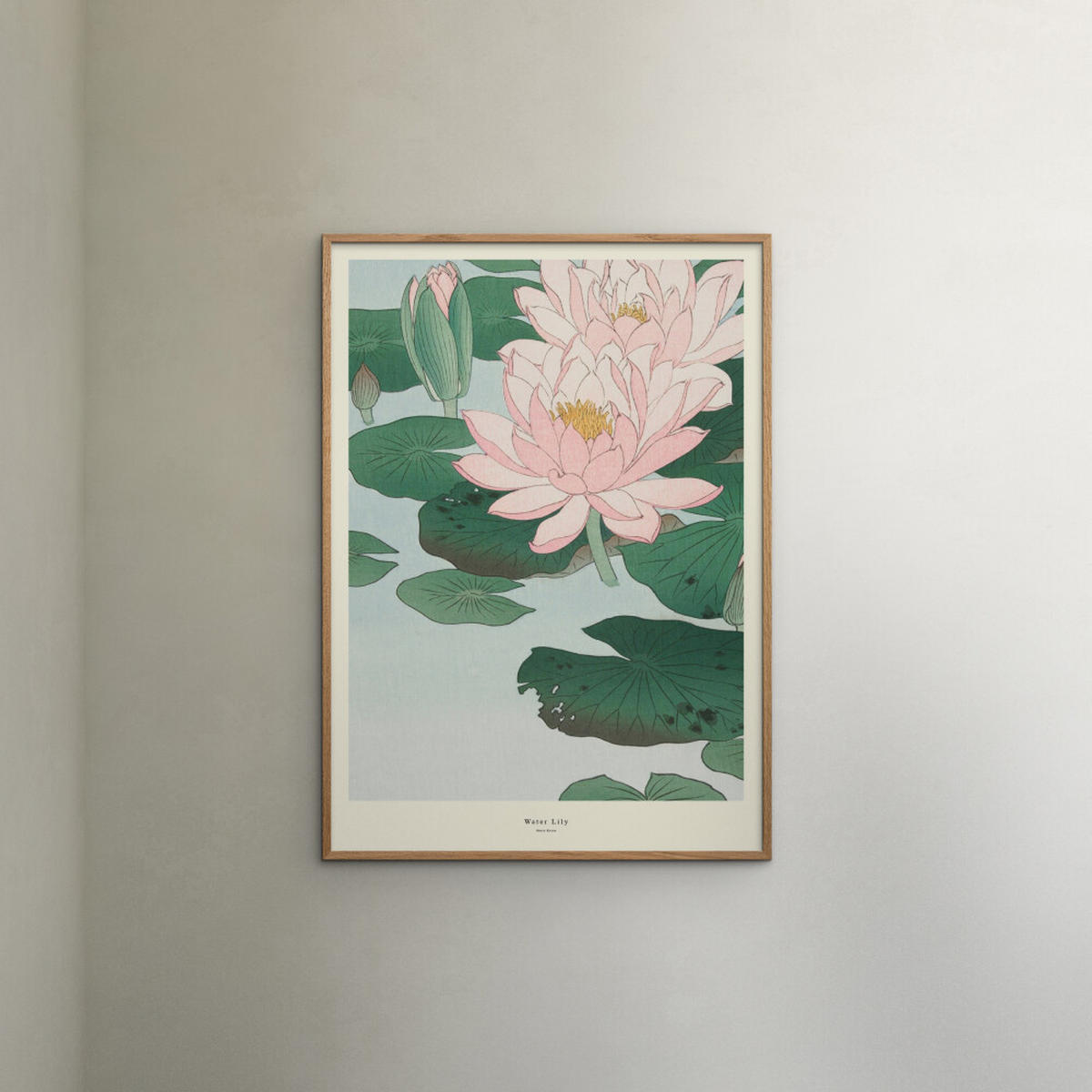 POSTER mit Rahmen A.P. Atelier - Water Lily - Eichefarben/Grün, Holz/Papier (30/40cm) - Poster&Frame