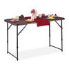 CAMPINGTISCH - Braun, Kunststoff/Metall (60/120/53.5cm) - Relaxdays