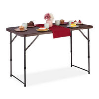 CAMPINGTISCH - Braun, Kunststoff/Metall (60/120/53.5cm) - Relaxdays