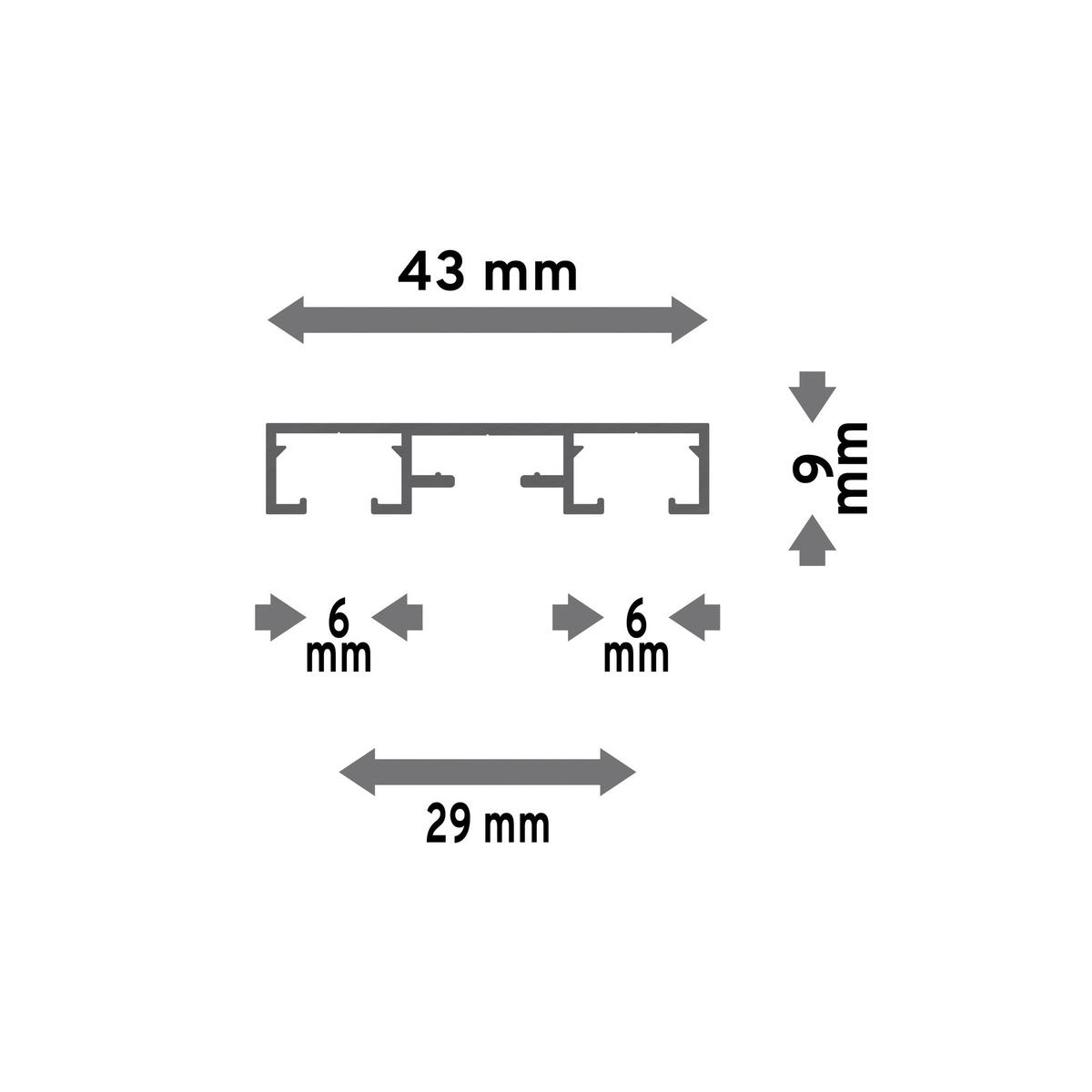 GARDINENSCHIENE / OBJEKTSCHIENE Primax 100 cm, 2-läufig Weiß - Weiß, Metall (4.3/0.9/100cm) - INTERDECO