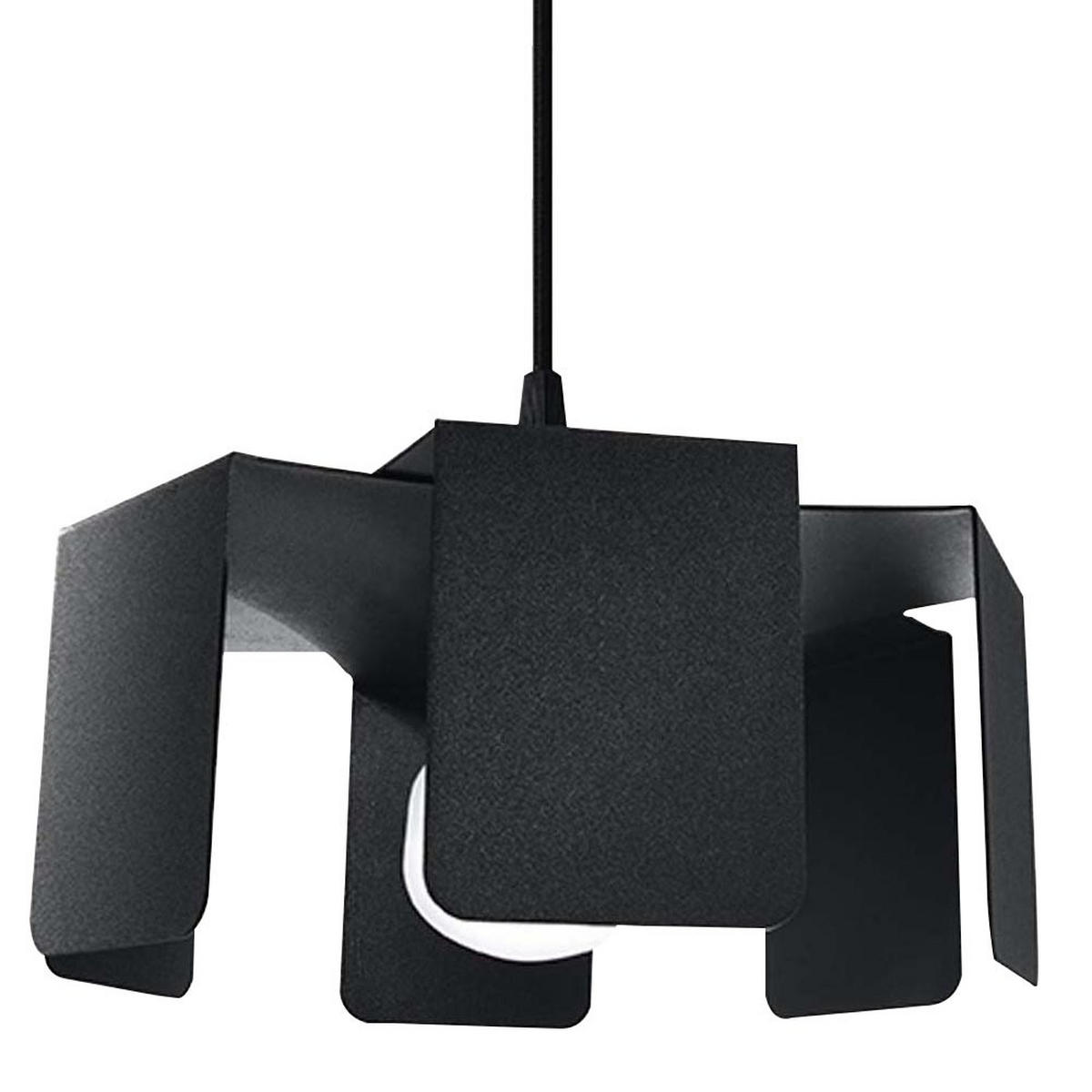 HÄNGELEUCHTE Stahl Schwarz Eckig - Schwarz, Metall (24/24/110cm)