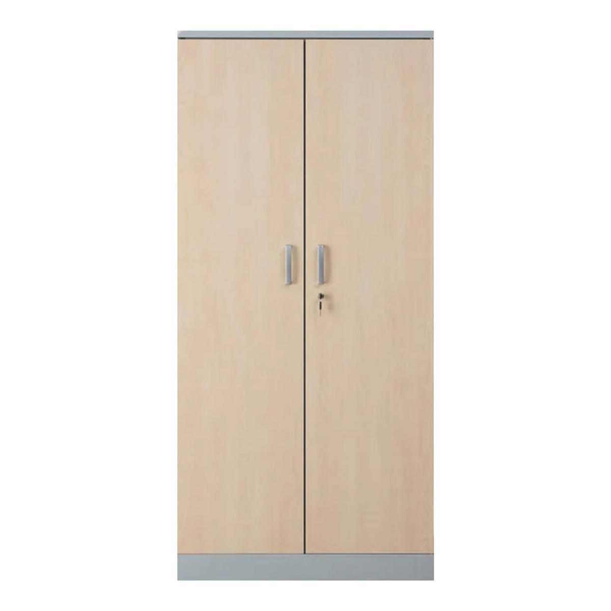 AKTENSCHRANK Beetle 4 Fachböden 195x92x42 cm Grau & Ahorn - Ahornfarben, Metall (92/195/42cm)