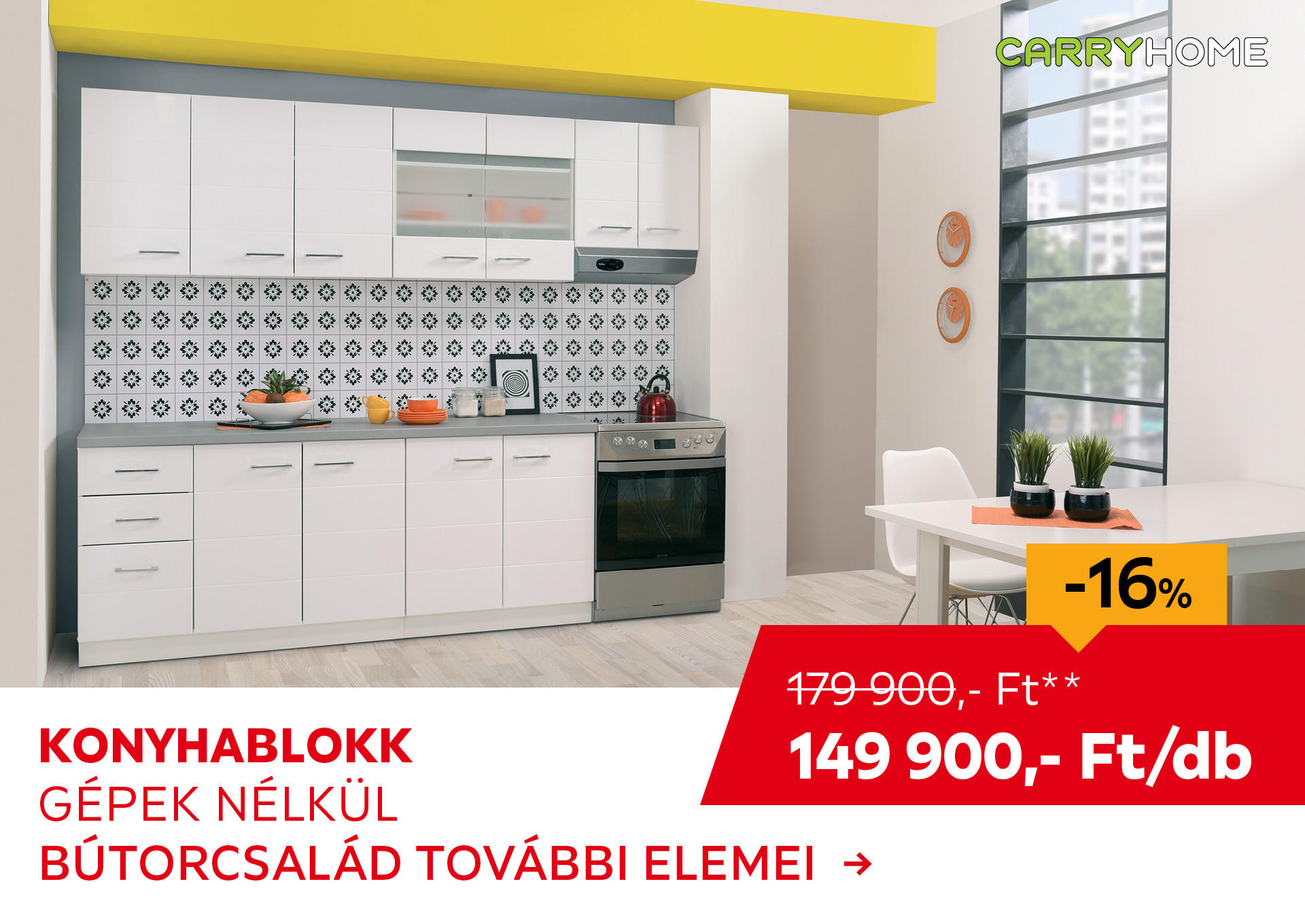 KONYHABLOKK GÉPEK NÉLKÜL Kiemelt termék 179900 Ft.- helyett 149900 Ft.-