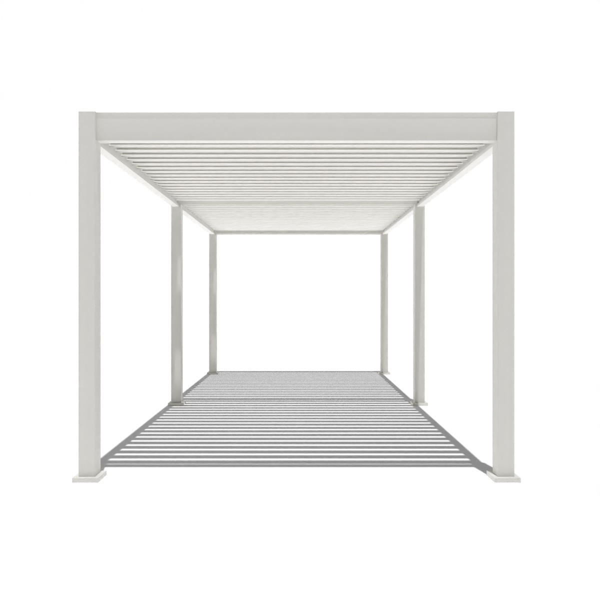 PERGOLA Deluxe Elektrisch Pavillon Terrassenüberdachung Aluminium LED 3 x 6 m - Weiß, Metall (300/255/600cm) - WEIDE