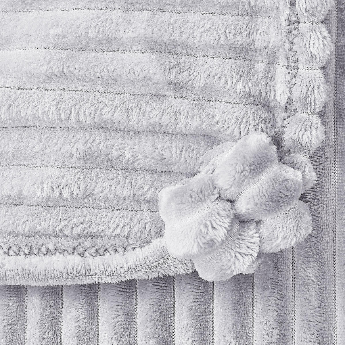 DECKE Hellgrau Kaweri 150/200 cm - Hellgrau, Textil (150/200cm) - Beliani