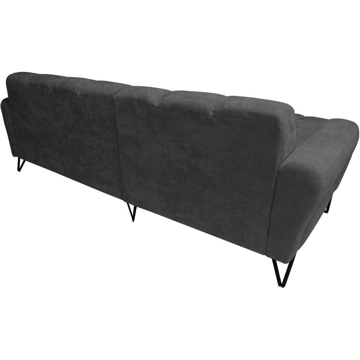 ECKSOFA Volare Mini ohne Schlaffunktion dunkelgrau, links, Storm-Stoff - Dunkelgrau/Schwarz, Textil/Metall (256/165cm) - Beautysofa