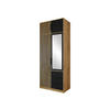 KLEIDERSCHRANK Bali Lux D2 mit Schrankaufsatz - Schwarz/Braun, Holzwerkstoff/Metall (100/245/58cm) - MIRJAN24