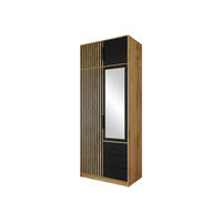 KLEIDERSCHRANK Bali Lux D2 mit Schrankaufsatz - Schwarz/Braun, Holzwerkstoff/Metall (100/245/58cm) - MIRJAN24