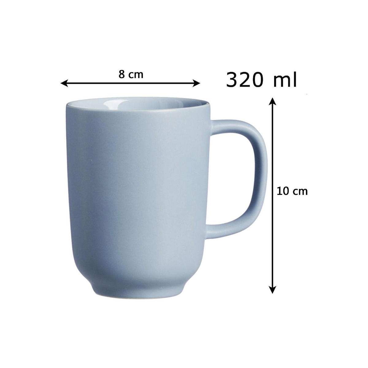 KAFFEEBECHER Jasper blau-grau 285 ml 4er Set - Blaugrau, Keramik (0.285L) - Ritzenhoff Breker