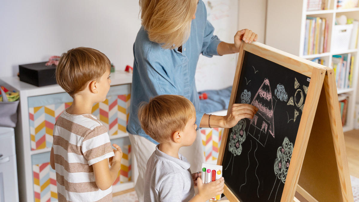 DOPPELSEITIGE Kindertafel 120cm - Weiß, Metall (120/60/2cm) - ALLboards